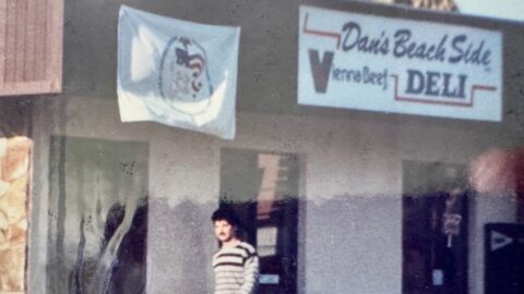 Picture of Dan Casey outside his Dan's Beach Side Vienna Beef Deli
